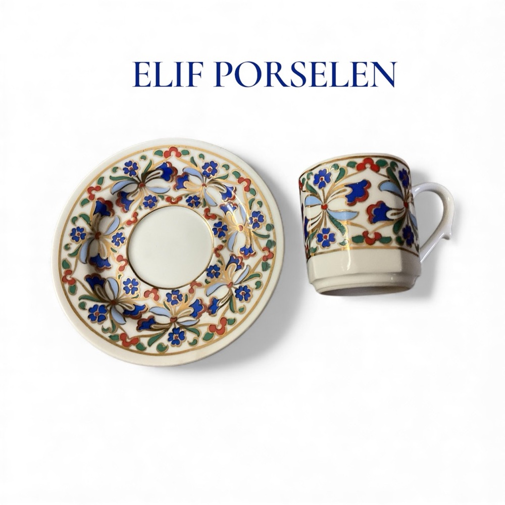 Elif Porselen Brand of Turkish Porcelain Cup and Saucer